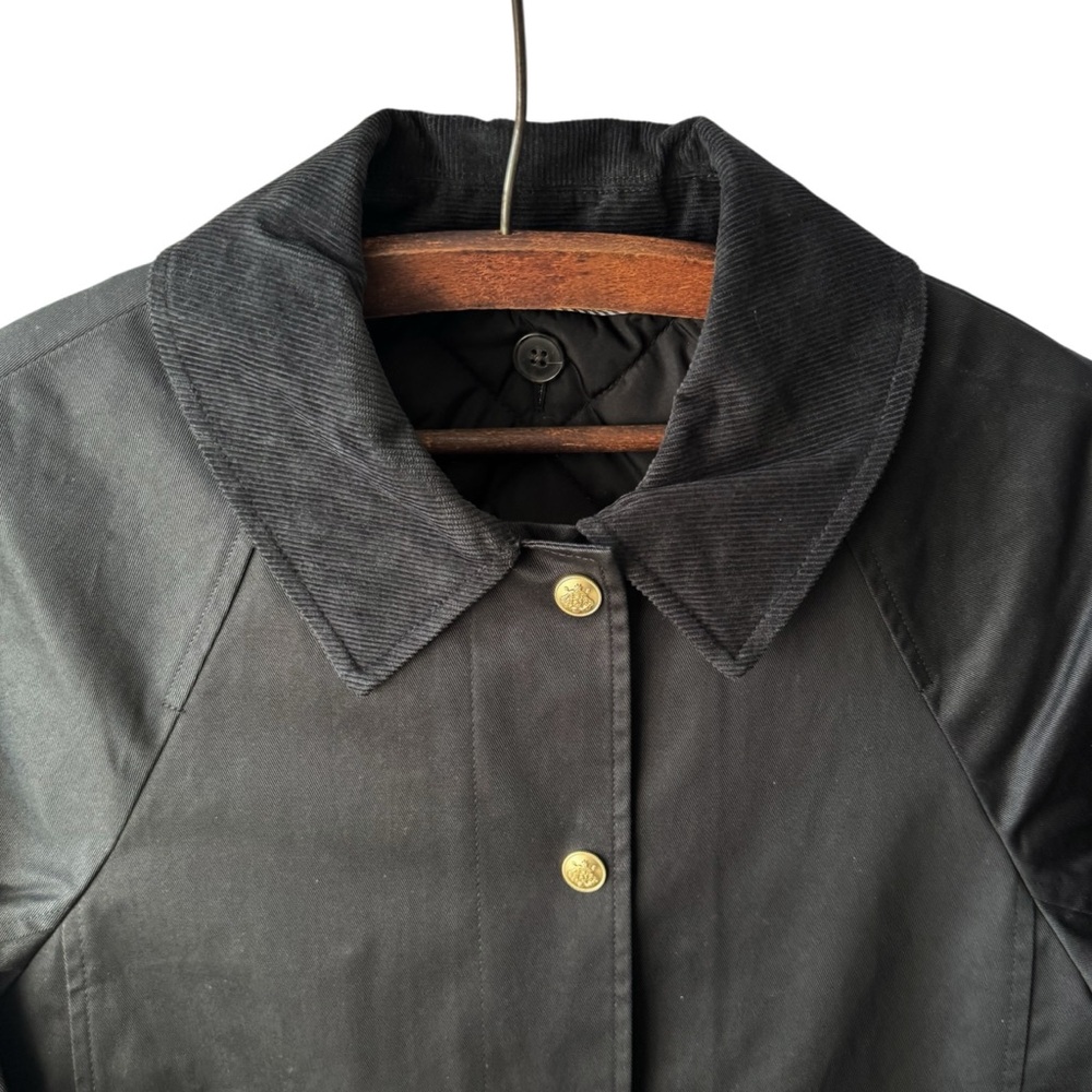J Crew Long Barn Jacket in Black Waxed Cotton Twill | NWT - Picture 4 of 15